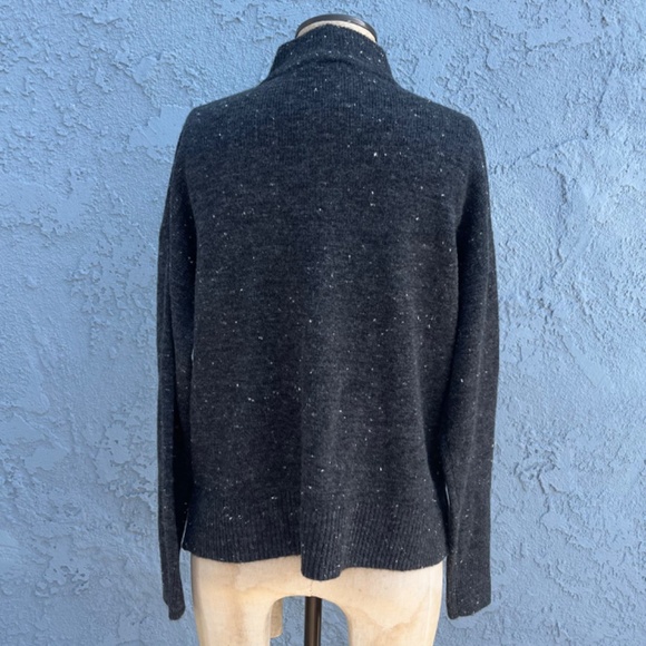 Donegal Redmond Mockneck Pocket Sweater Womens Small Gray preppy Minimalist - Picture 7 of 8